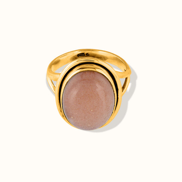 Aylin Peach-Mondstein Ring Golden