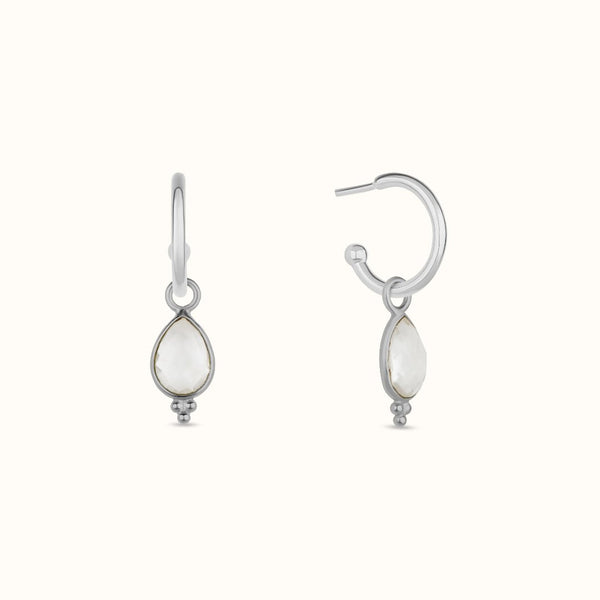 Luna Bergkristall Hoops Silber