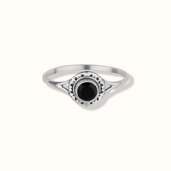 Inka Onyx Ring Silber