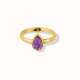 Agua Amethyst Ring Golden