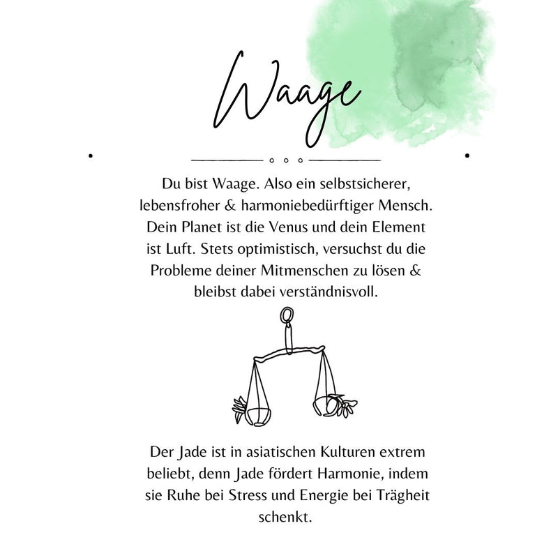 Waage Jade Charm Silber