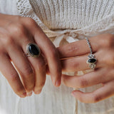Namaste Onyx Ring Silber